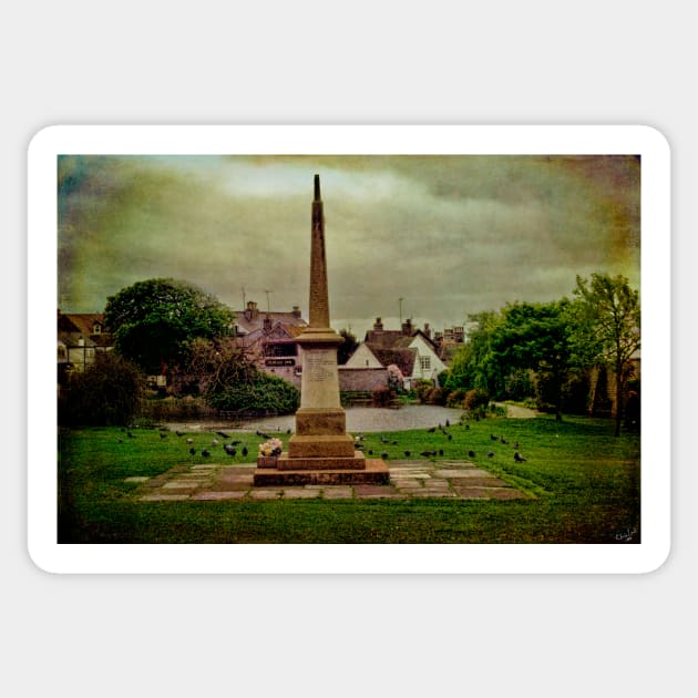 The War Memorial and Village Pond at Rottingdean Sticker by Chris Lord